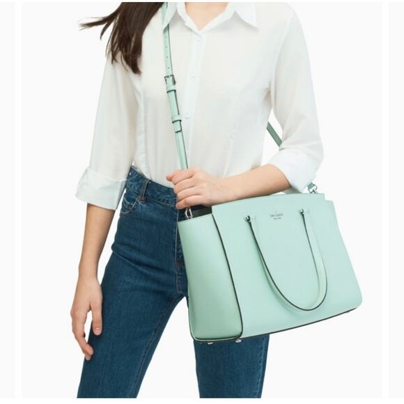 Kate Spade Handbag Crossbody Leather Bag Satchel Large Pockets Purse - Picture 5 of 10